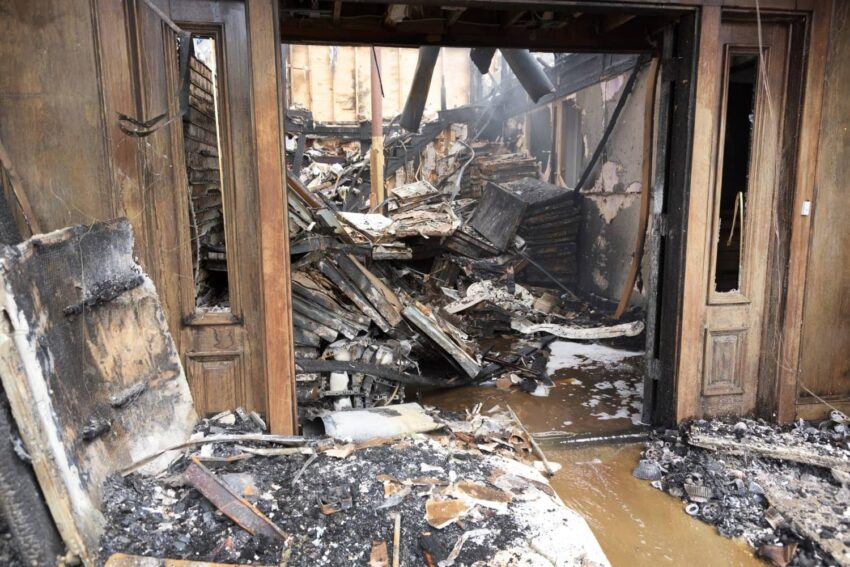 Fire damage demolition and debris removal by First and Last Restoration